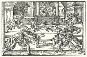 Fektescene (gravering) av German School