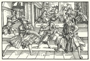 Fektescene (gravering) av German School
