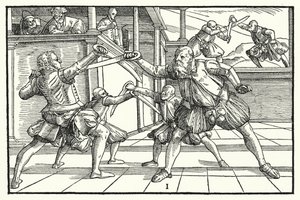 Fektescene (gravering) av German School