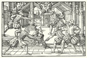 Fektescene (gravering) av German School