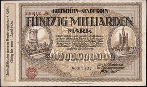 Femti milliarder markseddel, 1923 av German School