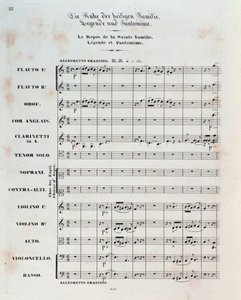 Første side av partituret til The Flight Into Egypt, op. 25, ouverture av Hector Berlioz av German School