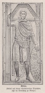 Flavius Aetius, romersk general (gravering) av German School