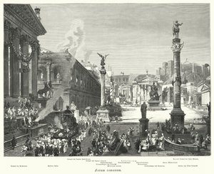 Forum Romanum, antikkens Roma (gravering) av German School