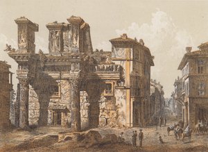 Forum di Nerva, Roma (fargelitografi) av German School