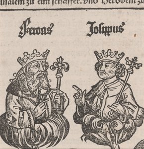 Fragment av illustrasjon fra Nürnberg-krøniken av German School