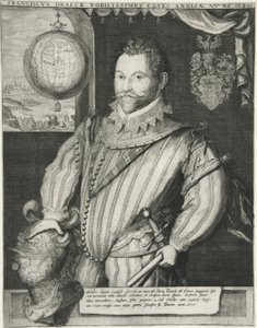 Francis Drake, pub. 1800-tallet (gravering) av German School