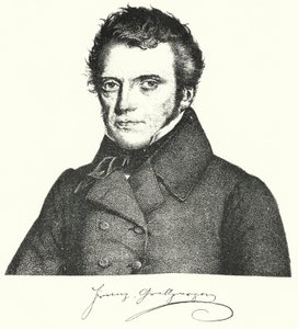 Franz Grillparzer , østerriksk dramatiker og poet (gravering) av German School