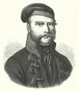 Frederick William, hertug av Brunswick-Wolfenbuttel, tysk soldat som ledet Black Brunswickers mot franskmennene under deres okkupasjon av Tyskland i Napoleonskrigene (gravering) av German School