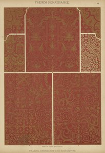 Fransk renessanse, veving, broderi og bokomslag (farge litho) av German School