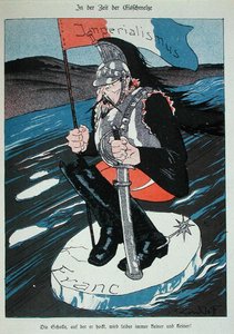 Franske keiserlige ambisjoner truet av kollapsen av francen, karikatur fra 