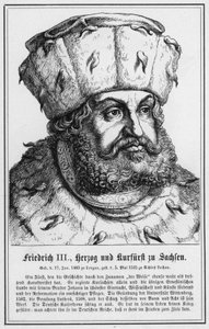 Frederick III, hertug og kurfyrst av Sachsen (gravering) av German School