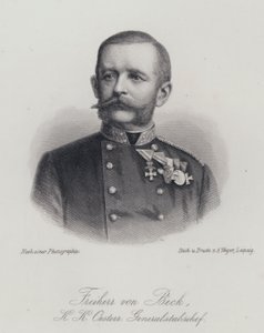 Friedrich von Beck-Rzikowsky , østerriksk general (gravering) av German School