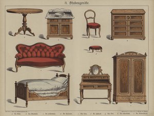 Møbler (farge litho) av German School