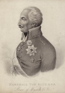 Gebhard von Blucher, prøyssisk feltmarskalk (gravering) av German School