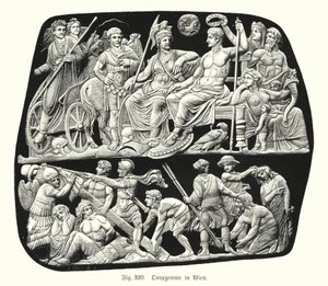 Gemma Augustea, gammel romersk onyx-relieff cameo-gravert perle (gravering) av German School
