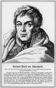 Gerhard David von Scharnhorst (gravering) av German School