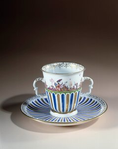 Tysk kunst: Krus med trembleuse-dekor i porselen fra Meissen. 1730. Paris, dekorativ kunst av German School