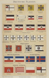 Tyske flagg (farge litho) av German School