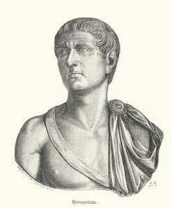 Germanicus , romersk general og far til keiser Caligula (gravering) av German School