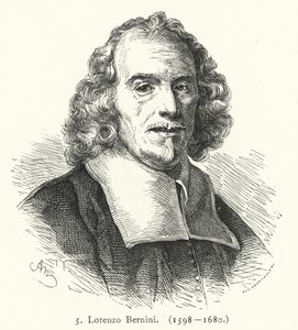 Gian Lorenzo Bernini , italiensk barokkskulptør og arkitekt (gravering) av German School