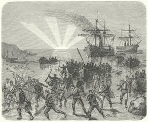 Giuseppe Garibaldi lander i Marsala, Sicilia av German School