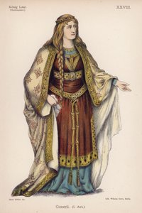 Goneril, fra Shakespeares King Lear (farge litho) av German School