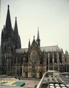 Gotisk kunst: Utsikt over Kölnerdomen bygget mellom 1248 og 1560. Tyskland av German School
