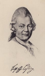 Gotthold Ephraim Lessing , tysk opplysningsfilosof, forfatter og dramatiker (litho) av German School