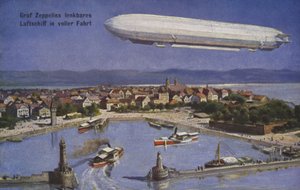 Graf Ferdinand von Zeppelins luftskip på flukt av German School