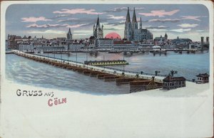 Gratulasjonskort fra Köln, før 1900 av German School