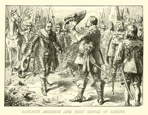 Gustavus Adolphus og John George av Sachsen av German School