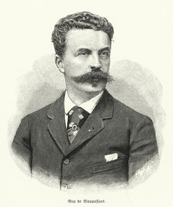 Guy de Maupassant , fransk novelleforfatter (litho) av German School