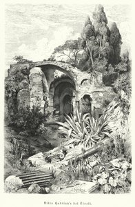 Hadrians villa, Tivoli, Italia (gravering) av German School