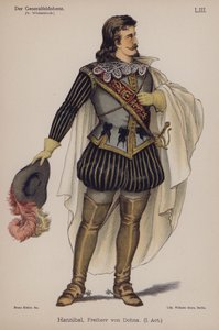Hannibal, Freiherr von Dohna, fra Der Generalfeldoberst av Ernst von Wildenbruch (farge litho) av German School