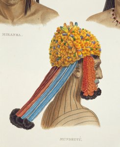 Leder for en mann fra Mundrucu-stammen, fra Travels in Brazil (detalj av 92094) av German School