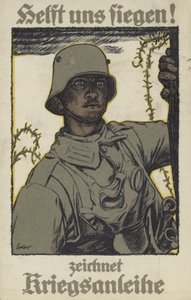 Hjelp oss til seier! Tegn på krigsobligasjoner (farge litho) av German School
