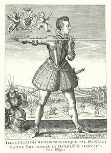 Henry Frederick, prins av Wales, eldste sønn av kong James I av England (gravering) av German School