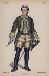 Hermann, fra Die Rauber (Røverne) av Friedrich Schiller (farge litho) av German School