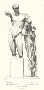 Hermes and the Infant Dionysus, statue av den antikke greske billedhuggeren Praxiteles oppdaget i ruinene av Temple of Hera, Olympia (gravering) av German School