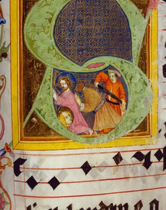 Historikert initial S med dekollasjonen av døperen Johannes, fra Gradualen til Friedrich Zollner av Langenzenn, 1439-42 av German School