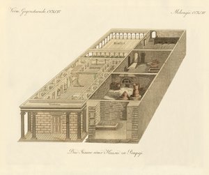 Hjemmet til Panza i Pompeii (farget gravering) av German School