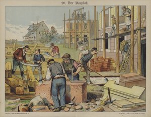 Huskonstruksjon (farge litho) av German School