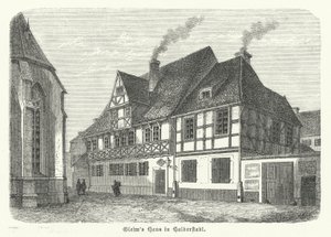 Huset til poeten Johann Wilhelm Ludwig Gleim, Halberstadt, Tyskland (gravering) av German School
