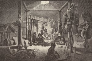 Hytte til nordamerikansk indianersjef (gravering) av German School