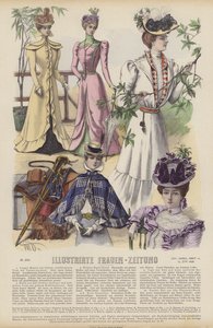 Illustrasjon for Illustrirte Frauen-Zeitung (farge litho) av German School