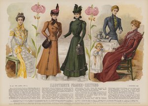 Illustrasjon for Illustrirte Frauen-Zeitung (farge litho) av German School