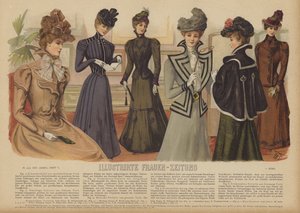 Illustrasjon for Illustrirte Frauen-Zeitung (farge litho) av German School