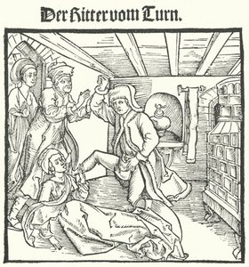 Illustrasjon fra The Book of the Knight of the Tower av Geoffroy IV de la Tour Landry (gravering) av German School