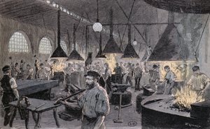 Imperial Wharf i Kiel, Tyskland, ca. 1900 av German School